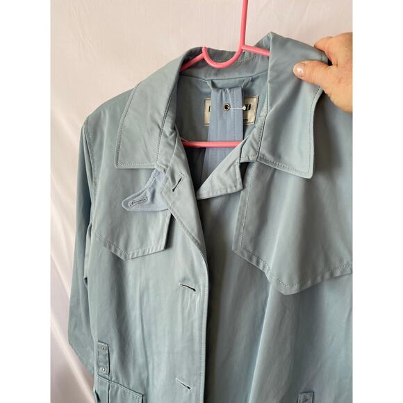 Vintage Fitz-Wright Light Blue Trench Coat | Rare NWT 60s Retro Boho Style - Picture 5 of 9